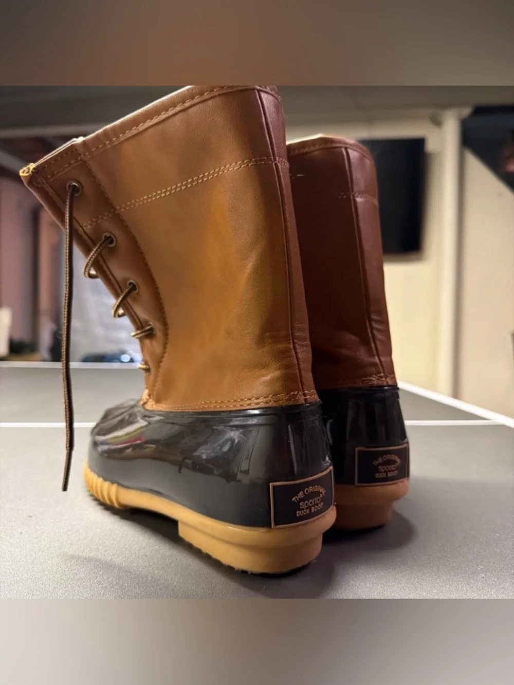 The Original Duck Boot Women Size 8.5 M Sporto Arianna Brown Tan Rain Snow Boots